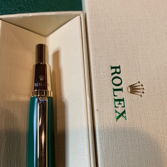 Rolex Ballpoint Pen - Green Gold - Retractable - AD Gift - Rare Item - Picture 3 of 6